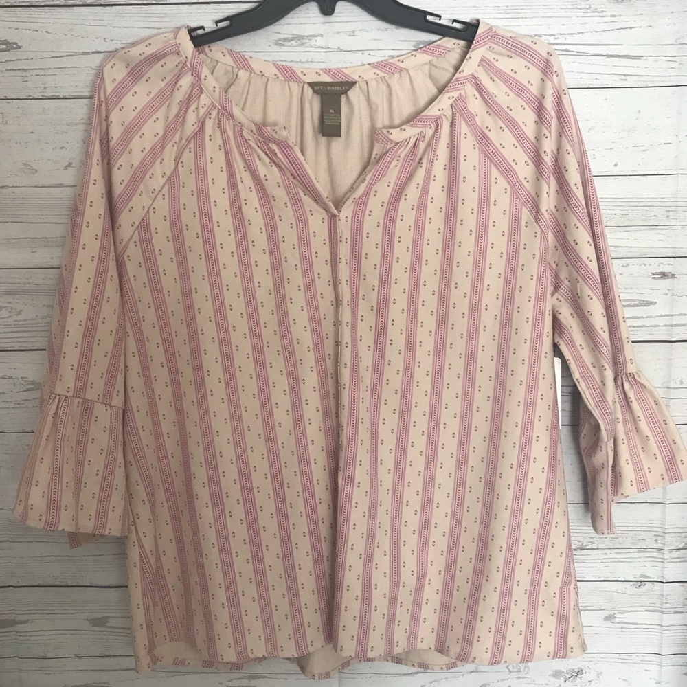 NWT Bit and Bridle Flutter Sleeve Top